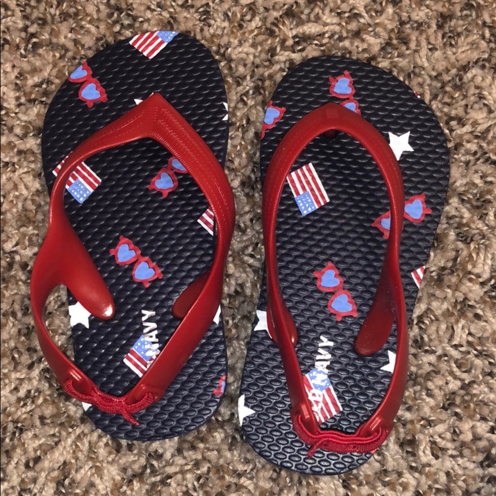 Old navy red white and blue sandals